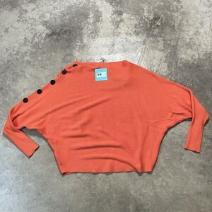 Faith + Zoe‎ Sweater Womens Medium Orange Tibi Dolman Sleeve Ribbed Pullover